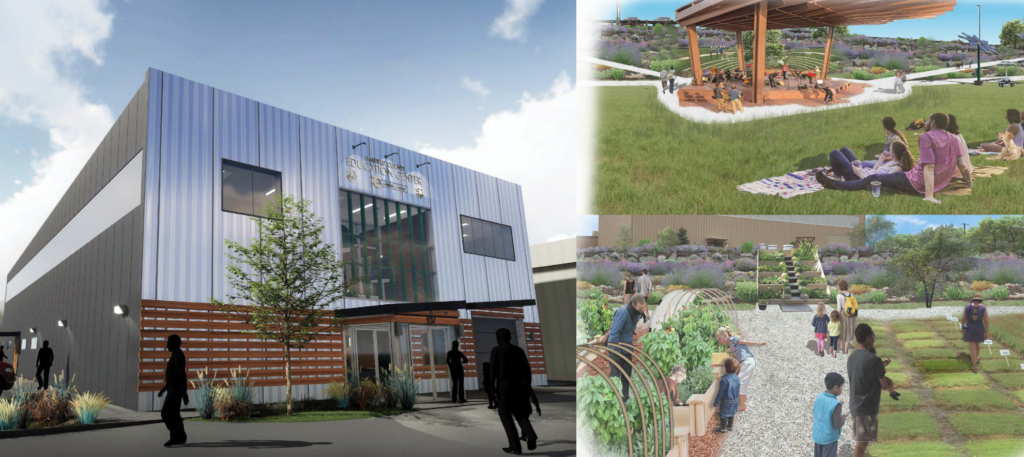 Photo rendentions of the Garfield County Education Center, Amphitheater and Outdoor gardens